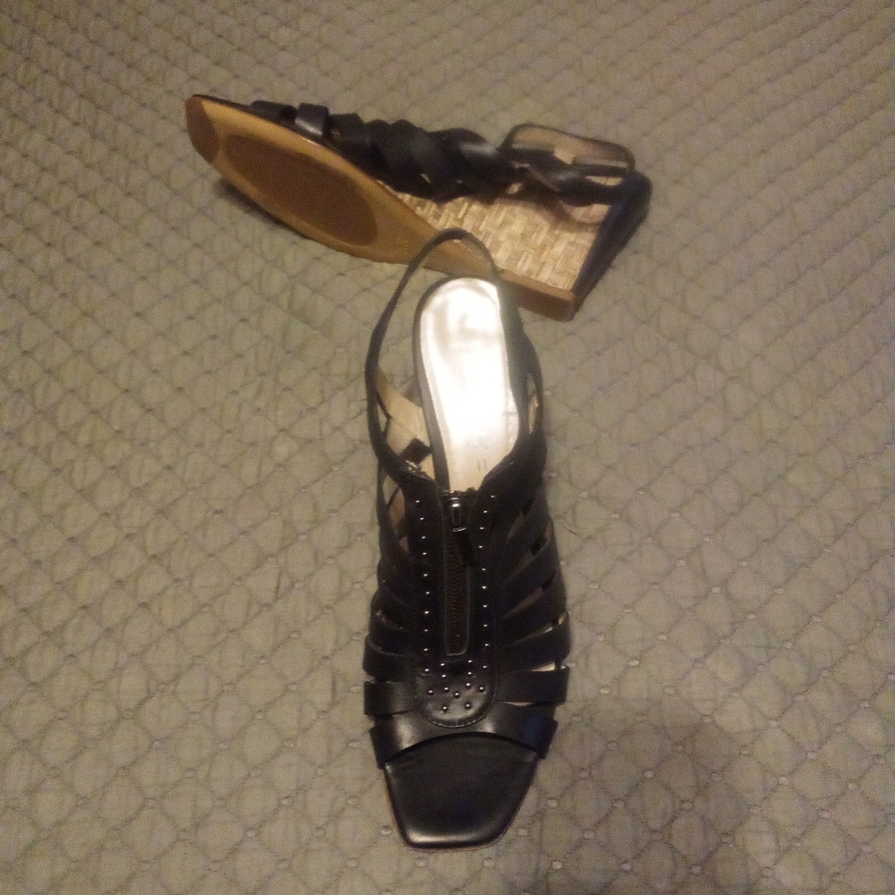 Aquatalia studded woven wedges